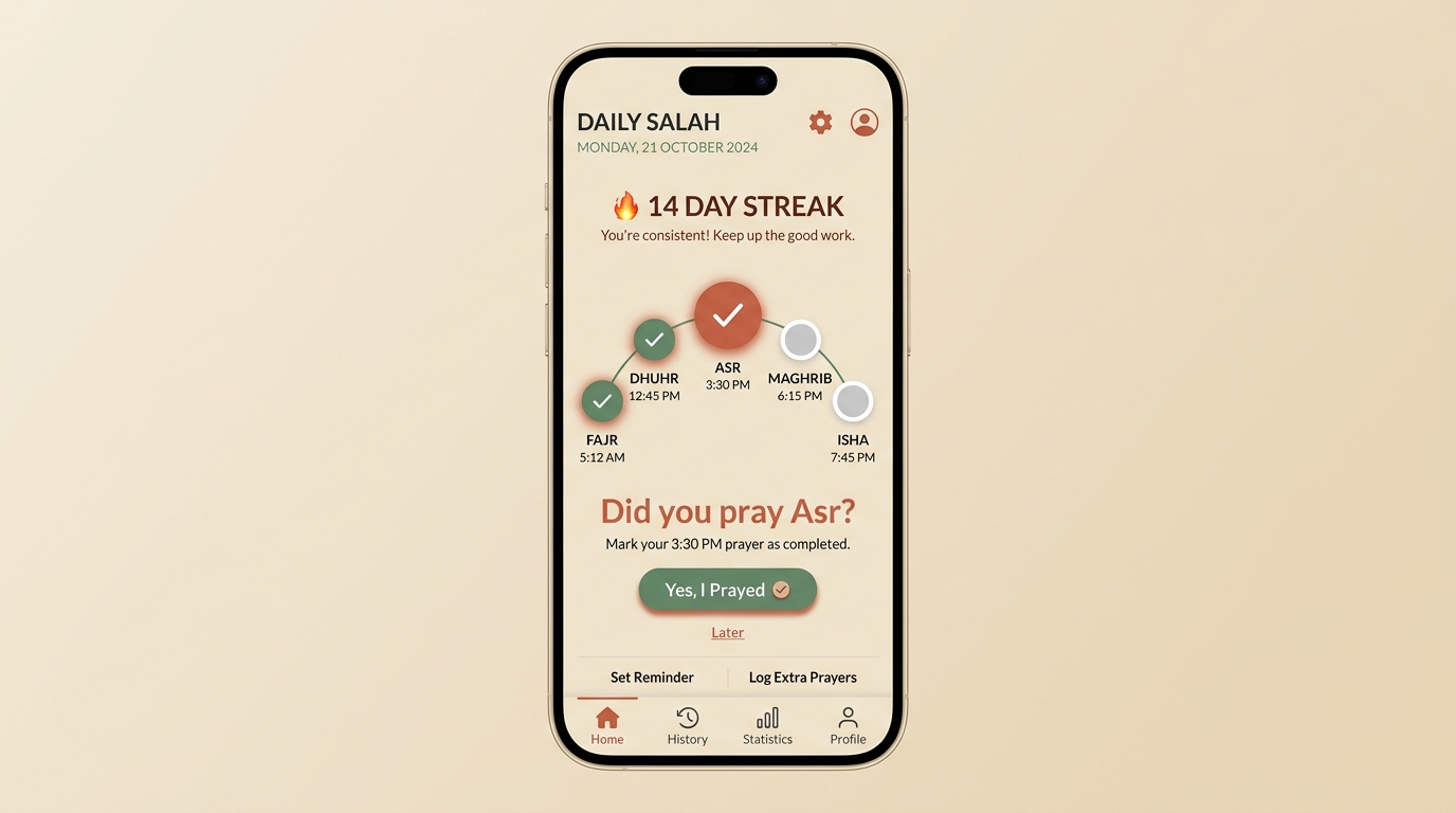Screenshot of the Prayer tab
